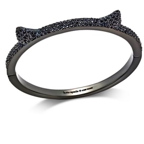 NWT KATE SPADE ♠️ JAZZ THINGS UP BLACK CAT BANGLE - Picture 2 of 8